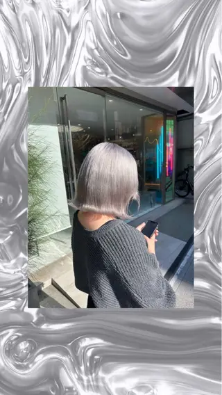 ショート 🩵yuribou ／カラー／ボブ🩵のヘアスタイル