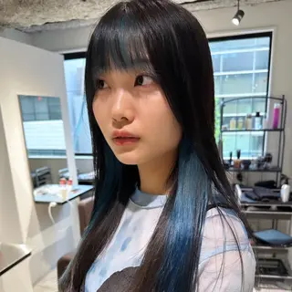 セミロング カラー ボブ/ダブルカラー 縮毛矯正/支持多数のヘアスタイル