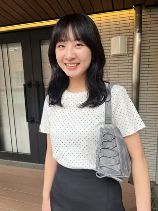 ミディアム カラー 暖色/パーマ 🌼クニトウメイのヘアスタイル