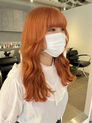 セミロング カラー 桃果 momokaのヘアスタイル