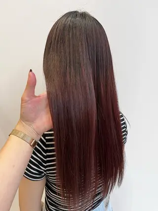 ロング カラー ヘアアレンジ 🥀暖色韓国ヘア💕 保科侑花のヘアスタイル