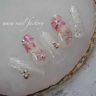 ショート カラー ネイル 赤羽 アウラ ネイルファクトリーのネイルデザイン