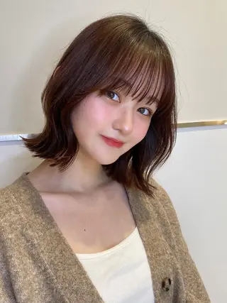 ミディアム カラー 小野寺瑞希 /最小顔カットのヘアスタイル