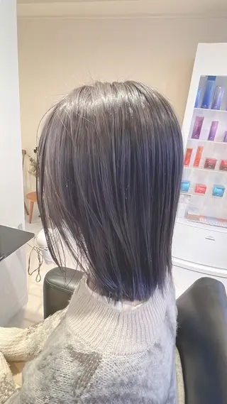 ミディアム カラー NINE+/代表 ブリーチ特化型サロンのヘアスタイル