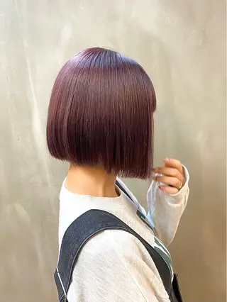 ミディアム カラー ヘアアレンジ ハル🌸柔色/ ブリーチなし/艶髪のヘアスタイル