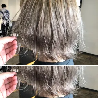ミディアム カラー ハイトーン/レイヤー /ケアブリーチ石川治のヘアスタイル