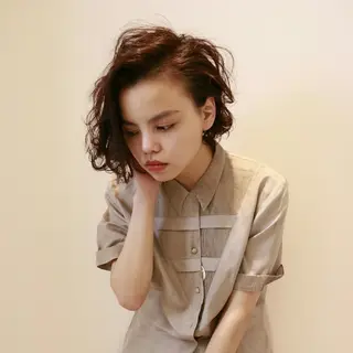 ミディアム パーマ takk design labのヘアスタイル