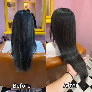 ロング シール＋ちび編み込み エクステ梅田🐨のヘアスタイル