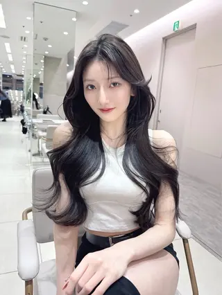 セミロング カラー 韓国ヘア/レイヤー/ 顔まわり/りょーとのヘアスタイル