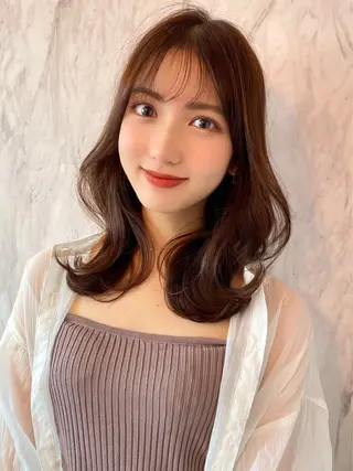 ミディアム カラー 韓国ヘア🤍顔周り/ 髪質改善✨/林遼一郎のヘアスタイル