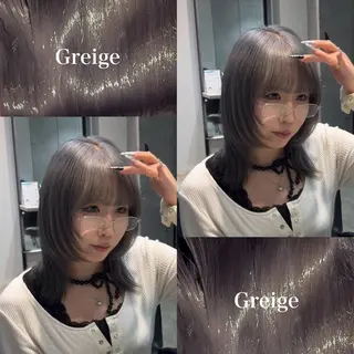 ミディアム あんな🦋レイヤー カット/透明感カラーのヘアスタイル