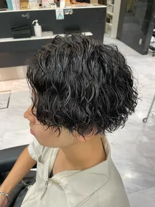 パーマ メンズ 🐥くまがい💛 ダブルカラー／パーマのヘアスタイル