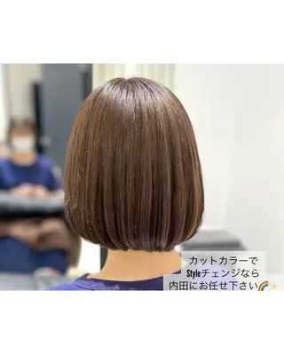 ミディアム YASU🍎CUT 赤系カラー/ヘアケアのヘアスタイル