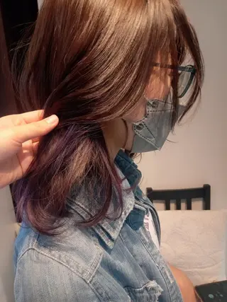 セミロング ヘアアレンジ カラー ひな ALBA🐰三鷹のヘアスタイル