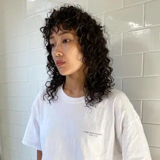 セミロング カラー パーマ ヘアアレンジ メンズ キッズ ネイル マツエク・マツパ 中元 淳のヘアスタイル