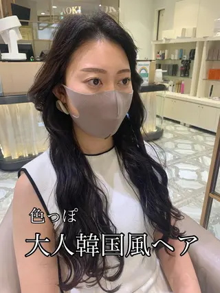 ロング カラー パーマ ヘアアレンジ メンズ キッズ ネイル マツエク・マツパ アイブロウ 《褒められる》 透明感カラー/小嶋のヘアスタイル