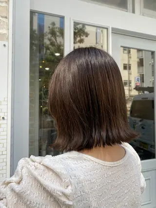 ミディアム カラー 山﨑彩乃 🫧 縮毛矯正のヘアスタイル