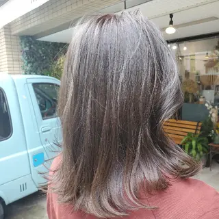 セミロング カラー フリーランス所属・韓国ヘア レイヤー くびれヘアMATSUのヘアスタイル