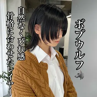 ミディアム 🐺立川のウルフ屋 さん🐺おかみ🐺のヘアスタイル