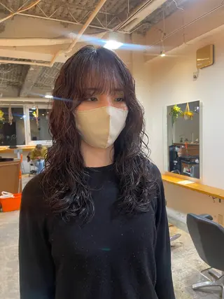 セミロング カラー パーマ RIN／韓国ヘア レイヤーカットのヘアスタイル