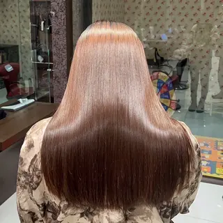 ロング カラー ブリーチ+髪質改善 縮毛矯正/佐伯 駿のヘアスタイル