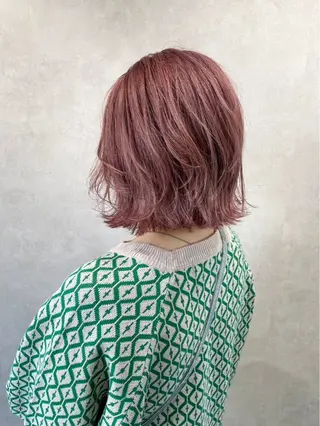ミディアム カラー ボブ/レイヤー/ ダブルカラー/みのりのヘアスタイル