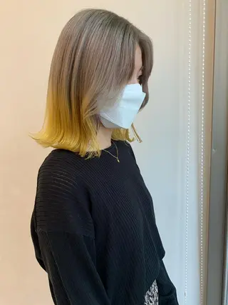 ミディアム カラー moeka レイヤー /艶カラー/韓国のヘアスタイル