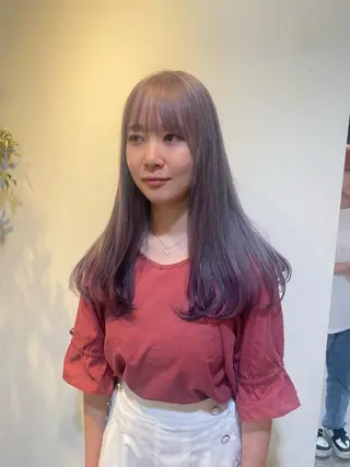 ロング カラー RIN／韓国ヘア レイヤーカットのヘアスタイル