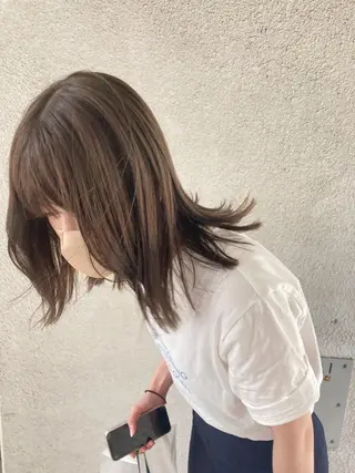 ミディアム カラー お洒落ベージュ🤎 代官山shibukiのヘアスタイル