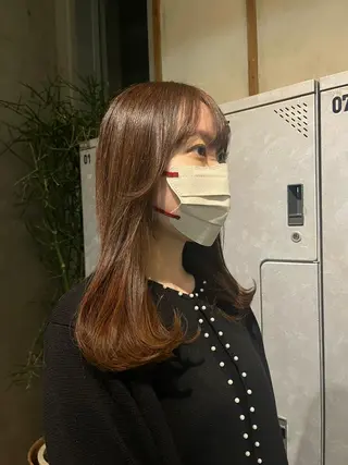 セミロング ボブ/ベージュ/ パーマ🪿近森ゆいのヘアスタイル