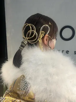 ミディアム カラー パーマ ヘアアレンジ 隠れ家サロンso you所属・yukimi .のヘアスタイル