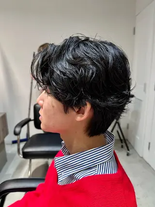 ミディアム パーマ メンズ 横浜/ボブ/ ショート/はやとのヘアスタイル