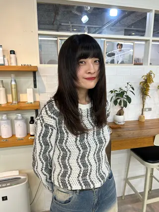 ロング yumeka🩶ボブ 暖色/透け感カラーのヘアスタイル