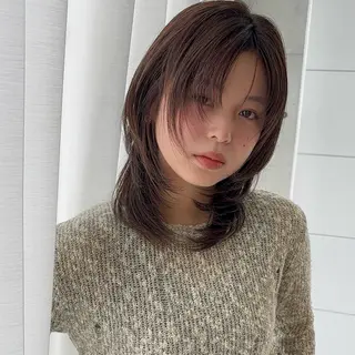 ミディアム カラー 透明感カラー/ レイヤーkotonoのヘアスタイル