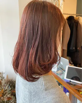 ミディアム カラー パーマ OVER→三軒茶屋 /縮毛矯正・髪質改善のヘアスタイル