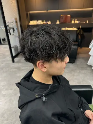 ショート パーマ メンズ 【曲がる縮毛矯正】 モデル募集🙋カツヤのヘアスタイル