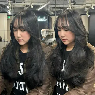 ロング カラー オリーブベージュ 🫒🩶Rianaのヘアスタイル