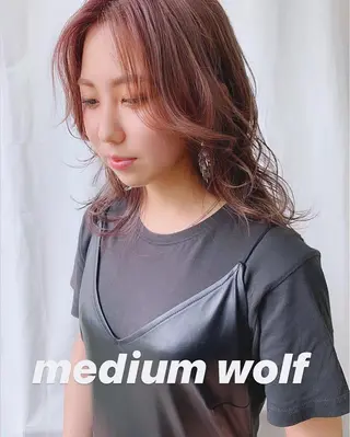 ミディアム カラー パーマ ヘアアレンジ 古賀 侑磨のヘアスタイル