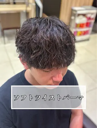 パーマ メンズ 波巻きスパイラル・ カルマ/aoiのヘアスタイル