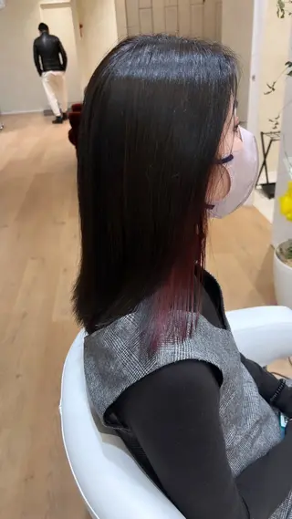 セミロング カラー 一樹ハイトーン/ブリ ーチ/透明感カラーのヘアスタイル