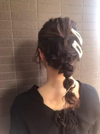 ヘアアレンジ 内田温子大人女性 ハイライト、ボブのヘアスタイル