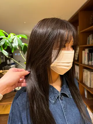 ロング カラー 中野 遥のヘアスタイル
