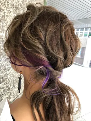 ミディアム カラー 菅村 勇亮のヘアスタイル