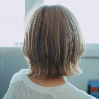 ミディアム カラー ハイトーン/ボブ/ ハイライト🌱ᩚ涼介のヘアスタイル