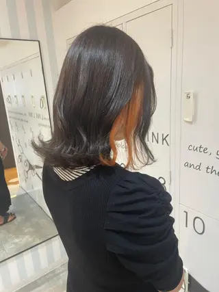 ミディアム カラー ヤマナカ エリカのヘアスタイル