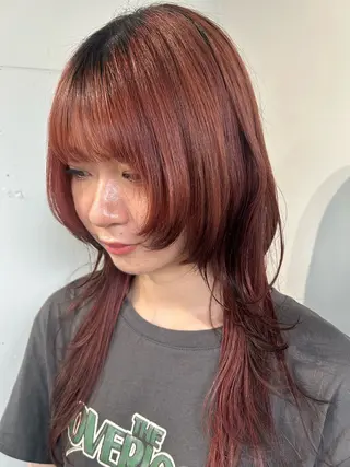 ロング 新潟/万代/レイヤー 韓国風/明間未来のヘアスタイル