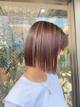 ミディアム カラー 🩵ボブ/レイヤー /髪質改善🩵のヘアスタイル