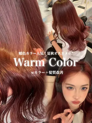 カラー 夏カラーオレンジ ヘアーひめな🫧のヘアスタイル