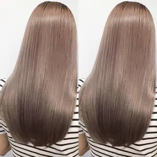 ロング salowin 原宿 aroa所属・韓国／ハッシュカット ／透明感カラー／金野のヘアスタイル