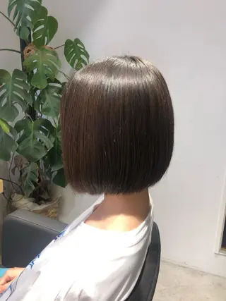 ショート カラー パーマ ✨髪質改善ストレート ×ミニボブ✨萩原　翼のヘアスタイル